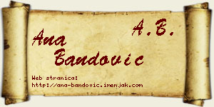 Ana Bandović vizit kartica